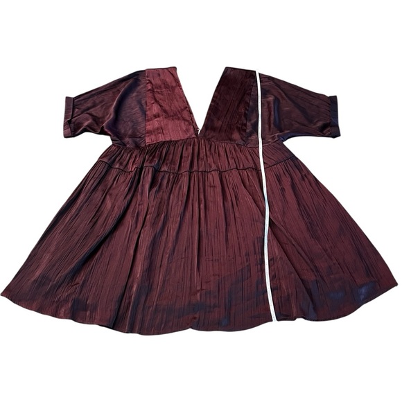 Free People Deep Purple Midi Dress Size Medium V-neck - Picture 8 of 8